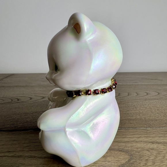 Fenton Bear Opal Iridescent 1993 T Watson Red Birthstone Necklace Sticker - Picture 4 of 7